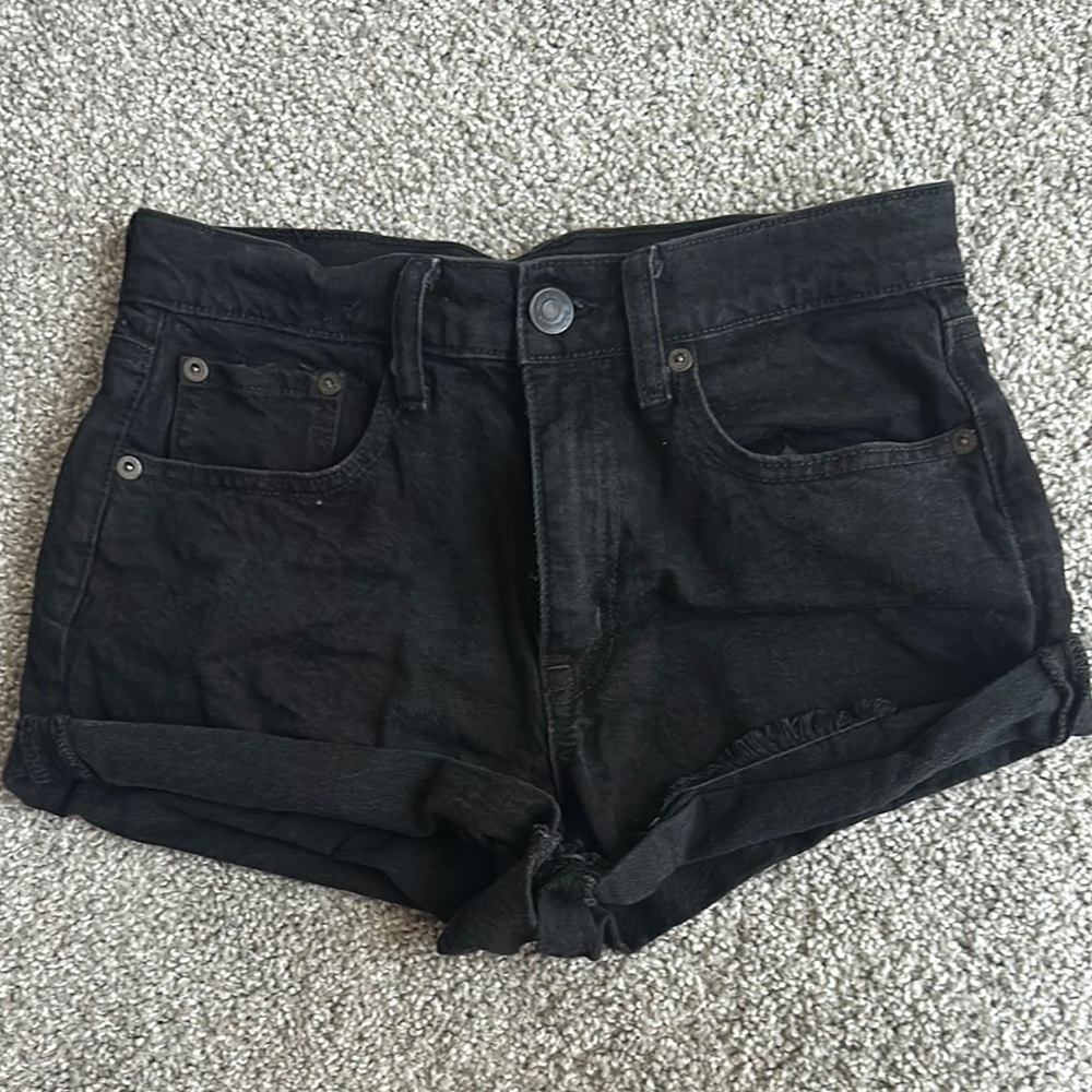 Women's Black Denim Shorts